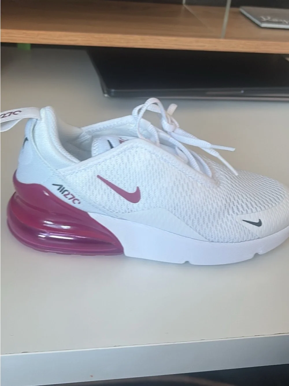 Nike White Runner with Magenta Air Unit